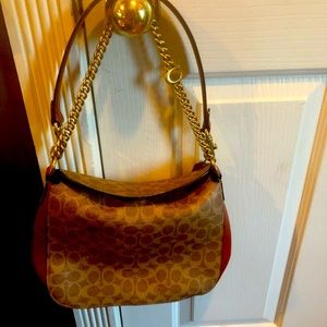 Coach Signature chain hobo bag